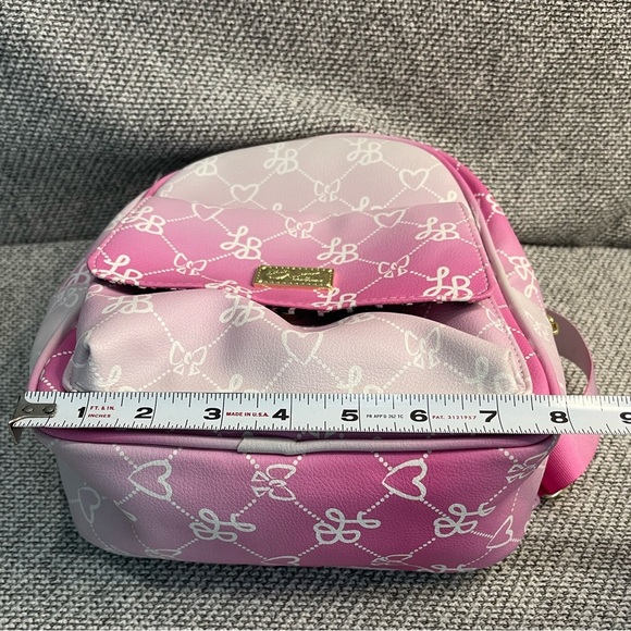 Betsey Johnson Pink and White Dome Backpack with Monogram - Picture 12 of 16